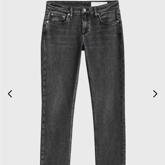 Rag & Bone Dre Low-Rise Slim Boyfriend Jeans, Size 29, Washed-Out Black - Picture 9 of 10